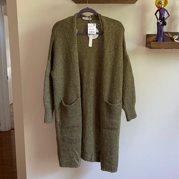 oxxo Sweaters - Khaki Maxi Cardigan One Size